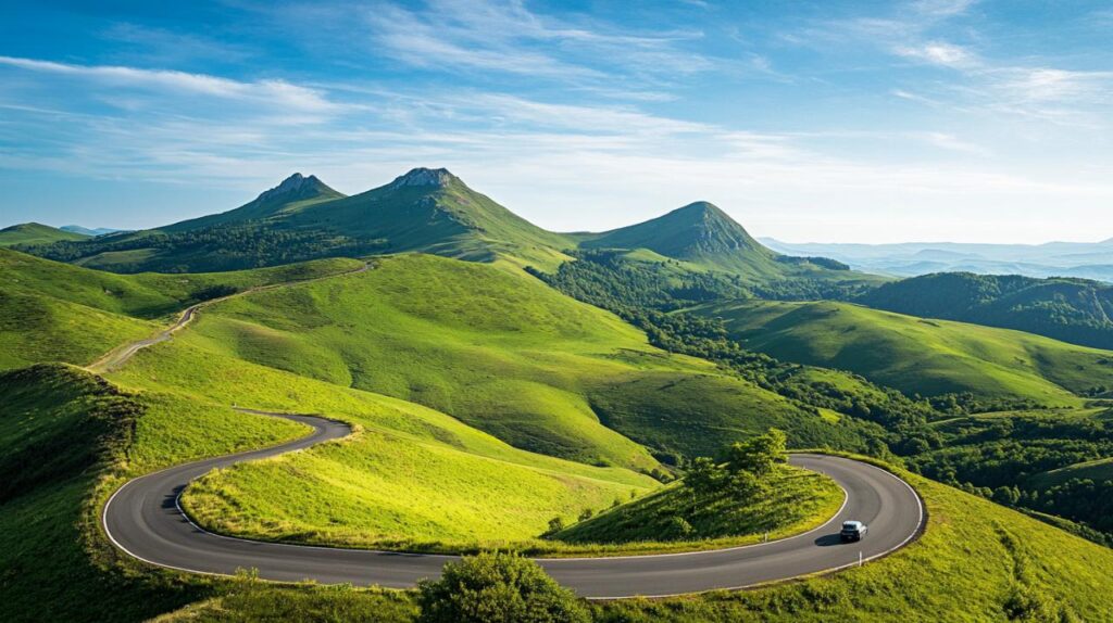 Conduciendo por gigantes dormidos: itinerario para descubrir la ruta de los volcanes de Auvernia o ruta de los puys en coche con paradas para raquetas de nieve